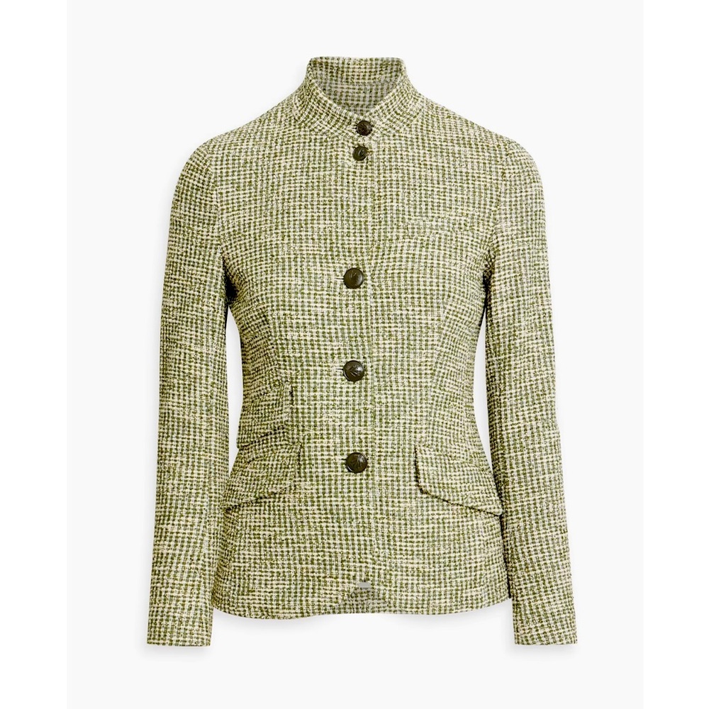 Rag and Bone Slade Boucle Tweed Blazer in Light Green